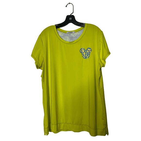 Disney Parks Women's Mickey Mosaic Icon Short Sleeve Performance Tee Yellow - Picture 6 of 6
